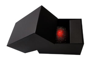 Sliding rigid boxes with packaging insert