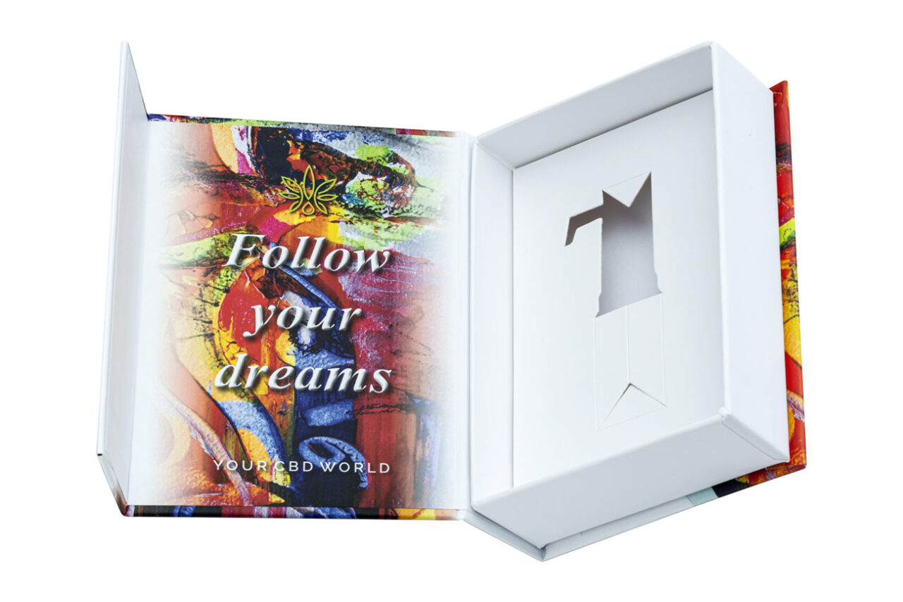 Custom CBD rigid boxes with magnetic closure